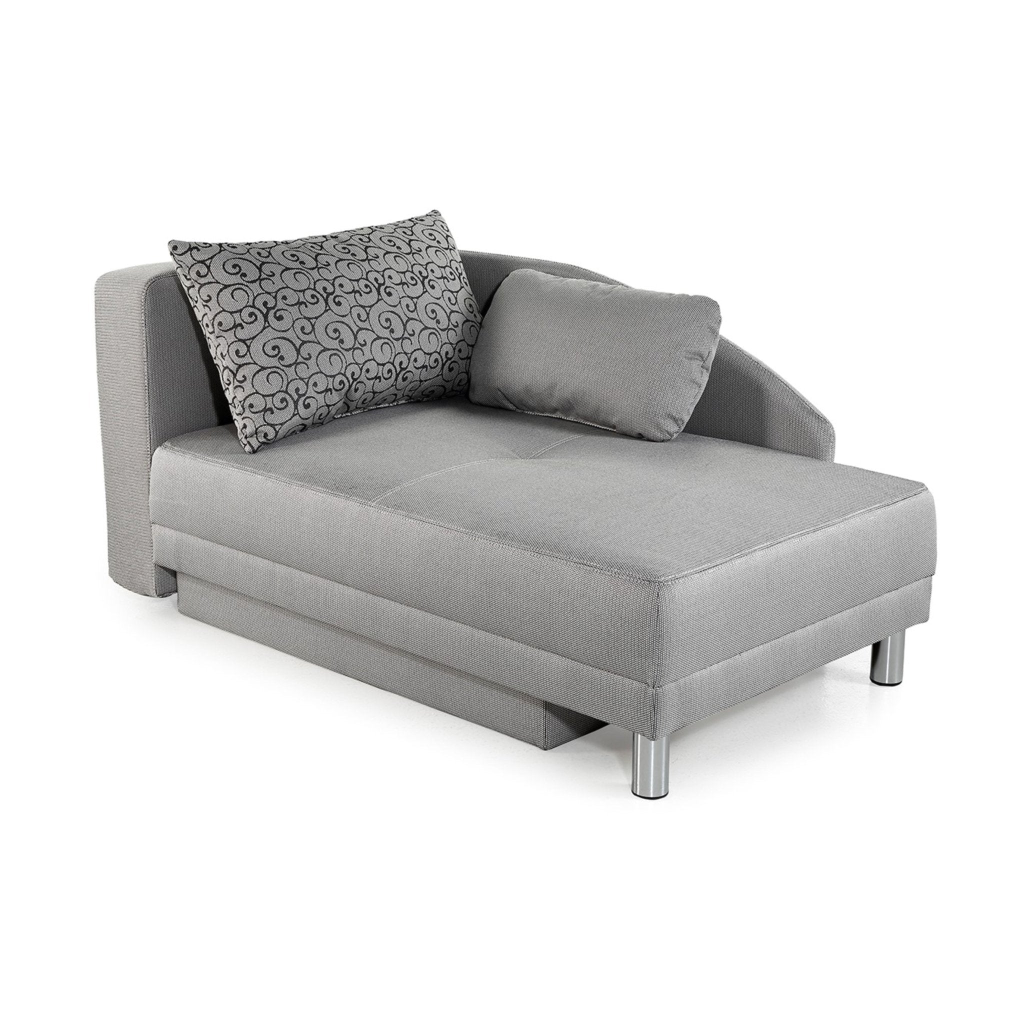 Récamiere-Schlafsofa mit Bettkasten, Federkern, seitenverkehrt montier – luma-home