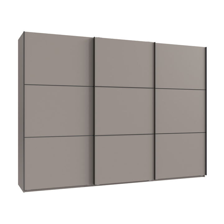 Schwebetürenschrank Kleiderschrank 3-türig B300/H216/T65 cm inkl. Vollausstattung in Sand Grau