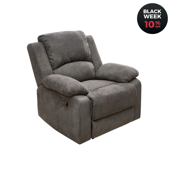 Relax - Fernsehsessel Tonnentaschenfederkern, Liegefunktion manuell verstellbar, Mikrofaser Vintage Anthrazit / 15129