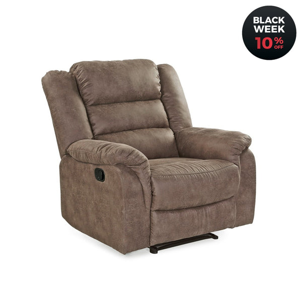 Relax - Fernsehsessel Taschenfederkern, Liegefunktion manuell verstellbar, Mikrofaser Vintage Grau Braun / 15132