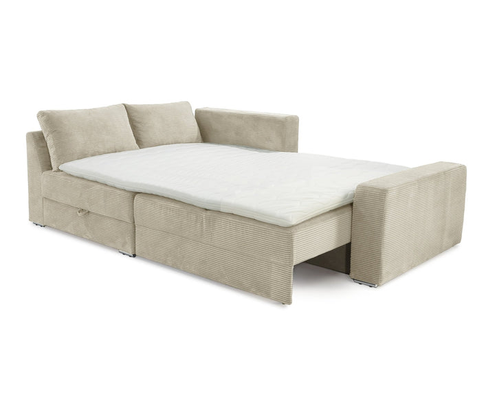 
Schlafcouch, Topper, Ecksofa ausgezogen Schlafposition
