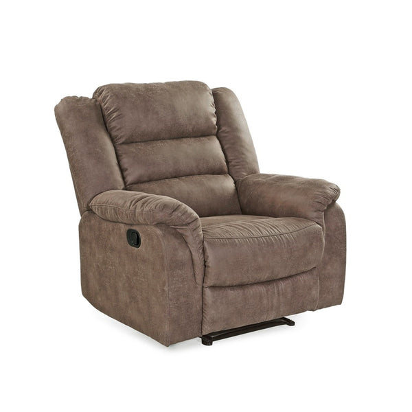 RELAX-FERNSEHSESSEL Federkern, Liegefunktion verstellbar durch halbautomatische Relaxfunktion 95/93/103 cm, Mikrofaser Vintage Grau Braun / 15132