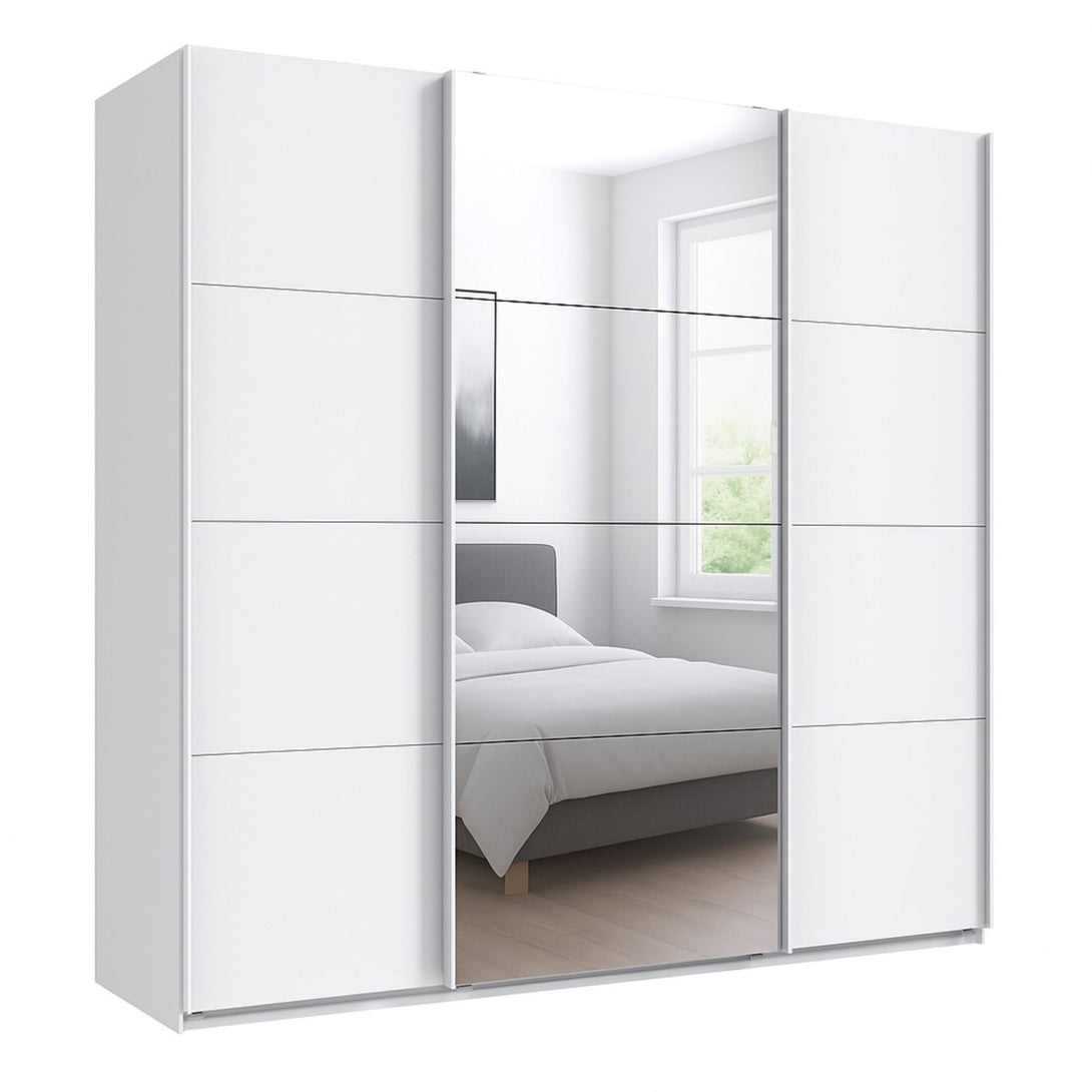 Schwebetürenschrank Kleiderschrank B225/H236/T64 cm extrahoch 3-türig – luma-home