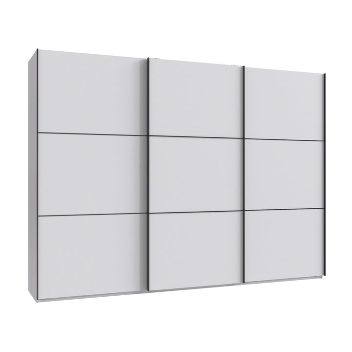 Schwebetürenschrank Kleiderschrank 3-türig B300/H216/T65 cm inkl. Vollausstattung in Weiß