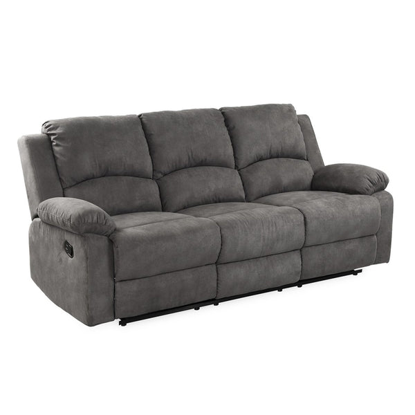 3-SITZER-RELAXSOFA Federkern, Liegefunktion verstellbar durch halbautomatische Relaxfunktion 204/87/97 cm, Mikrofaser Vintage Anthrazit/ 15131