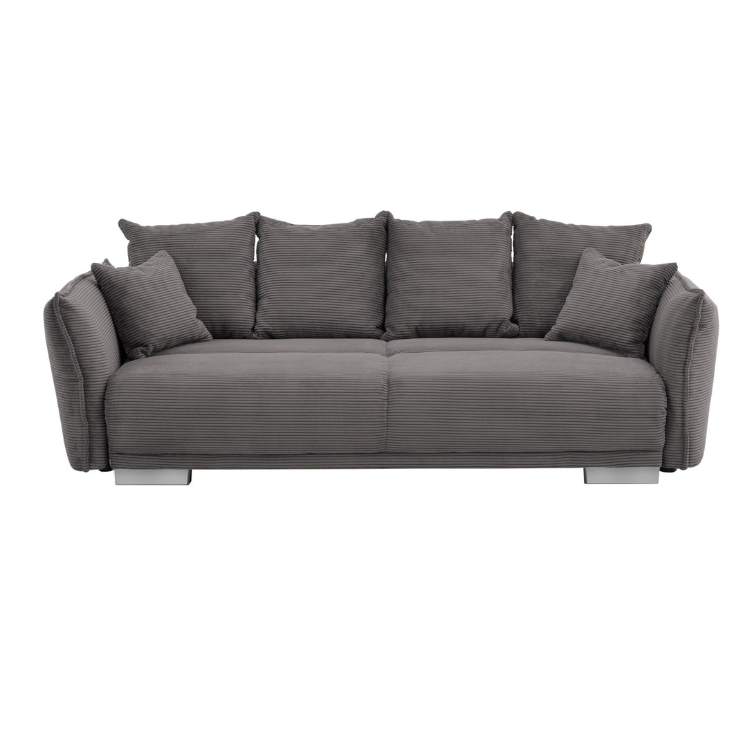 Big-Sofa mit Schlaffunktion, Bettkasten, Federkern, verstellbaren Arml – luma-home