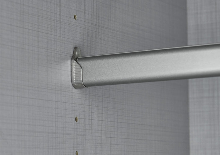 Schwebetürenschrank Kleiderschrank B300/H216/T65 cm, Korpus+Schubladen Grafit, Türen Weiß / Spiegel, inkl. Vollausstattung