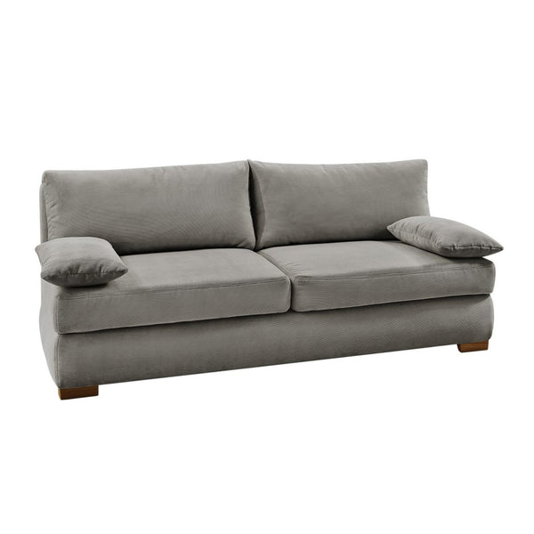 DAUER-SCHLAFSOFA Federkern Topper Bettkasten 201/110/88 cm, Liegefläche 160/200 cm, Feincord Hellgrau / 15152